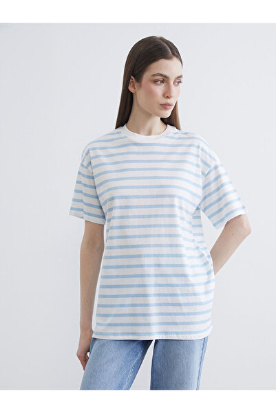 LC Waikiki Özmarka New Season Crew Neck Striped Women's T-Shirt