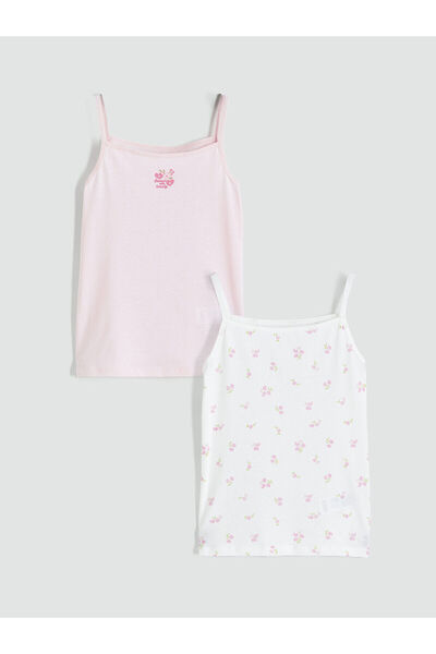 LC Waikiki Peak New Season Square Collar Floral Rope Strap Girls' Undershirt ...