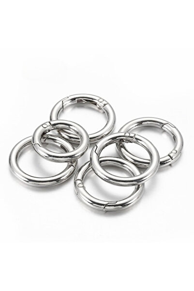 Choice 33mm 10pcs Silver 10 Pcs Metal Spring O Rings Clip Keychain Round Cara...