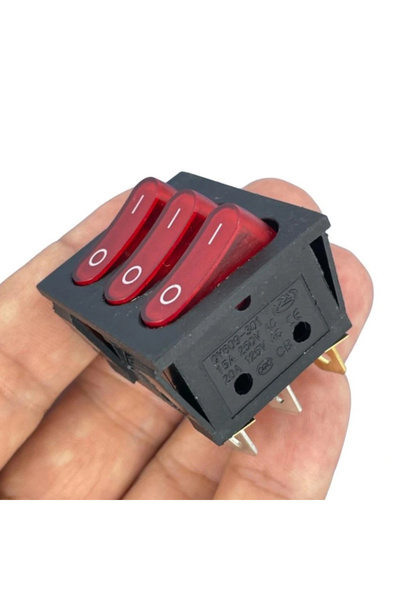 Swion IC-135 Üçlü Işıklı Anahtar 220V ON-OFF 9P