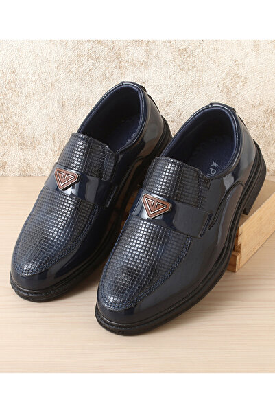 Pine kids Solid Coloured Formal & Party Wear Shoes - Navy Blue
