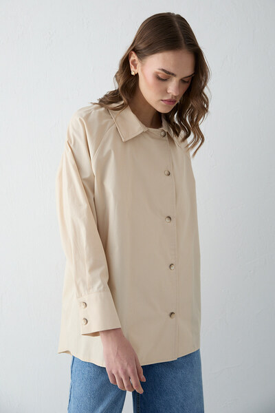 Melike Tatar Buttoned Poplin Shirt 32-2703