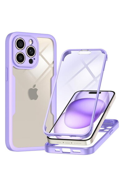 Techsuit Husa pentru iPhone 16 Pro Max + Folie - ColorVerse 360 Series - Purple