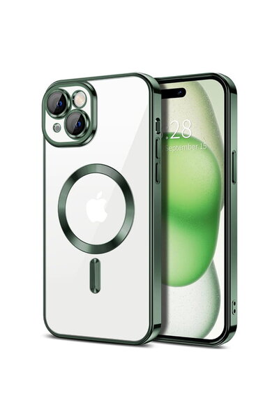 Techsuit Case for iPhone 16 Plus - Luxury Crystal MagSafe - Deep Green