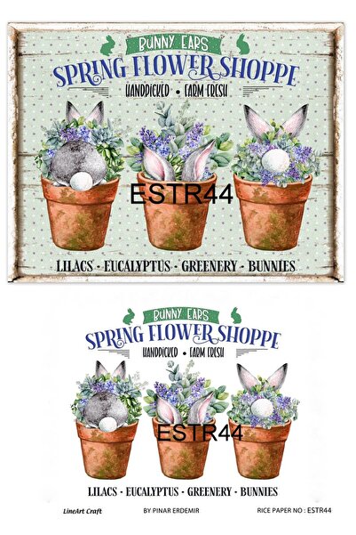 LİNEART ESTR44 ديكوباج نحاسي بنمط أرنب عيد الفصح، مقاس 29*42 سم