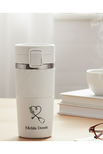 Penguen Kişiye Özel Termos Bardak Özel İsim ve Tasarımlı