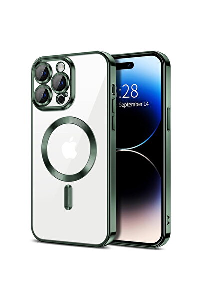 Techsuit Case for iPhone 16 Pro Max - Luxury Crystal MagSafe - Deep Green