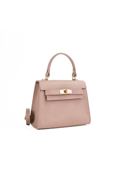Posete Fagaras Poseta Piele Thea - ROZ-PUDRA, Geanta Casual din Piele Natural...