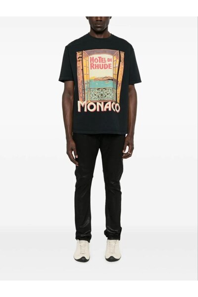 Rhude Hotel Di Monaco Print Oversized Tshirt