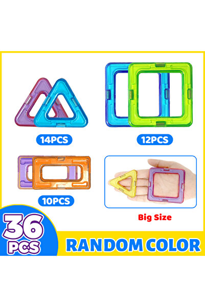Choice 3S-36PCS Big Size Magnetic Building Blocks Construction Set 2D/3D Mont...