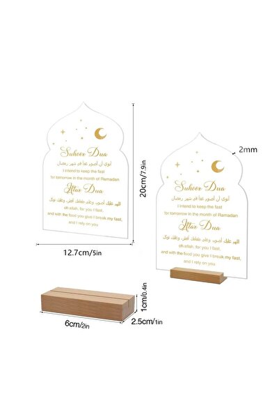 Choice 02 Reusable Acrylic Ramadan Calendar Board Wooden Base Table Ornament ...