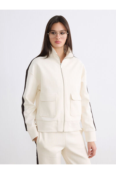 LC Waikiki Peak New Season Stand Collar Women's Zippered Sweatshirt