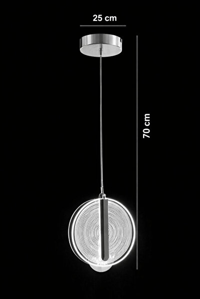 EROL AVİZE Luna Tekli Krom Üç Renk Led Antre-Hol Avizesi