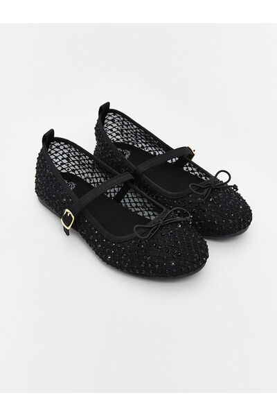 LC Waikiki Two Mt Shop Quality Lcw Steps Black Girls' Ballet Flats