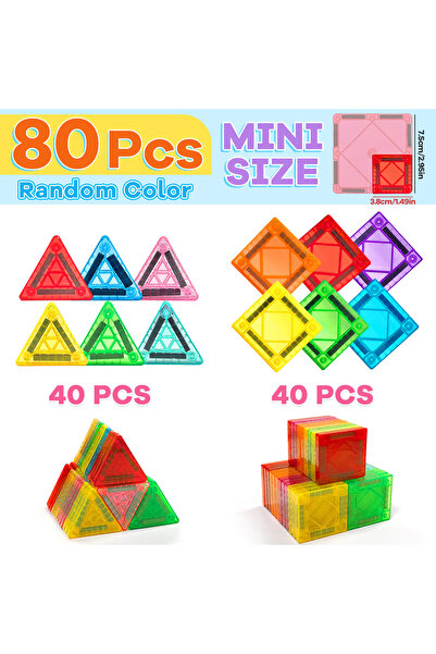 choice2 80PCS Magnetic Building Blks Ctruction Set DIY Montessori Sensory Edu...