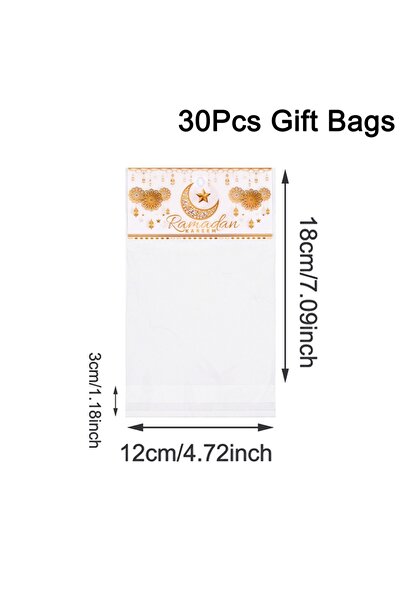 Choice1 as shown 30pcs 30/50pcs Ramadan Candy Bag Plastic Self Adhesive Gift ...