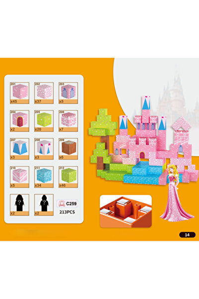 Choice1 ٢١٣ قطعة من مكعبات البناء المغناطيسية، عالم قلعة الأميرة، مكعبات بناء...