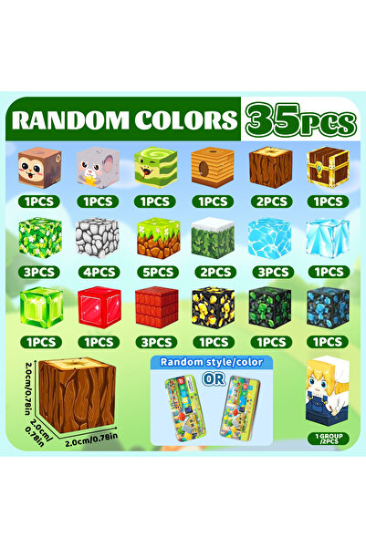 Choice 35PCS With Iron Box 35PCS Magnetic Building Blocks Toys with Portable ...