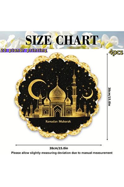 Choice 4pcs 4pcs Ramadan Placemats Featuring Crescent Moon and Star Designs, ...