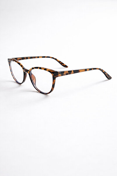 Chunky Frame Melone Cat Eye Optik Uyumlu Ultra Hafif Leopar Çerçeveli Kadın Mavi Işık Korumalı Gözlüğü