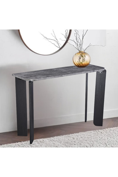 l'elefante Luxury Wooden Console Table 120 cm in Dark Gray Color