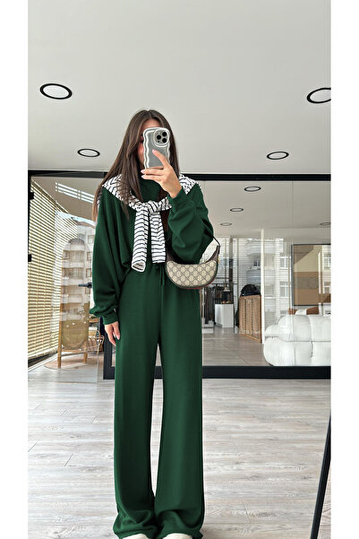 YAKAMEL Women's Modal 2-Ply Long Sleeve Loose Leg Tracksuit Set