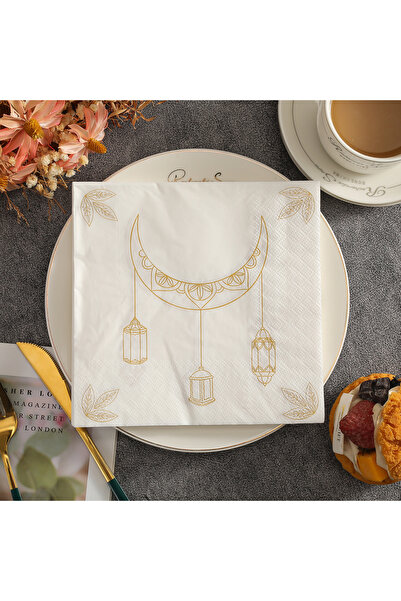 Choice 33cm×33cm MULTI 20 colorful printed napkins with moon patterns, suitab...