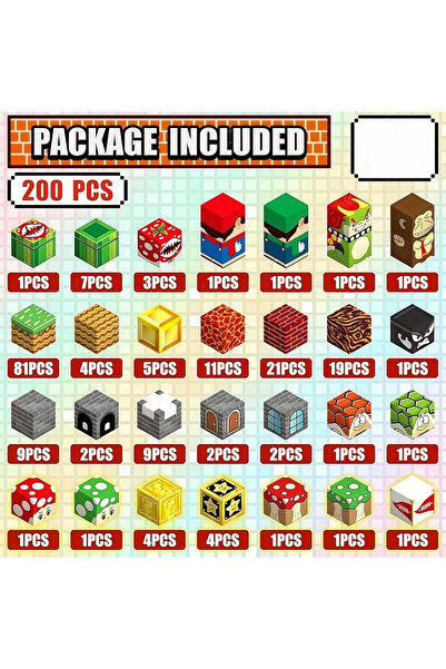 Choice مجموعة مكعبات بناء مغناطيسية جديدة مكونة من 200 قطعة، نموذج مكعب ماريو...