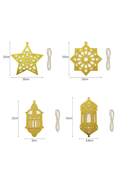 Choice BCDE-4pcs Eid Mubarak Hanging Decoration Acrylic Ramadan Moon Star Lan...