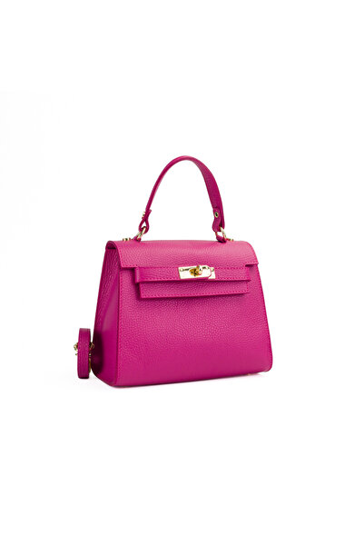 Posete Fagaras Poseta Piele Thea - FUCSIA, Geanta Casual din Piele Naturala, ...