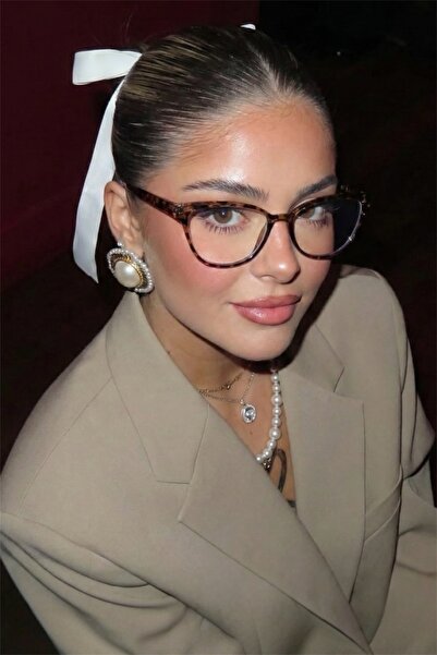 Chunky Frame Melone Cat Eye Optik Uyumlu Ultra Hafif Leopar Çerçeveli Kadın M...