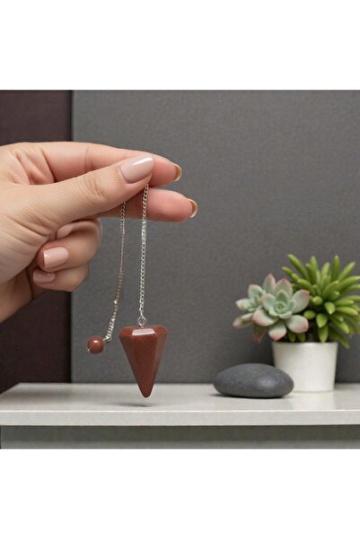 feyza collection حجر طبيعي بني اللون على شكل نجمة، باندول بندول من الحجر الكريم