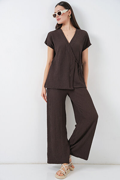 Bigdart Women's Knitted Two-Piece Set 30064 - Brown