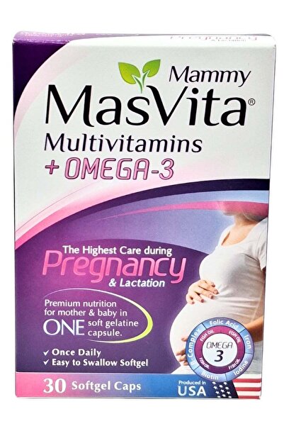 Generic كبسولات ماسفيتا مامي متعددة الفيتامينات + أوميغا 3، 30 كبسولة