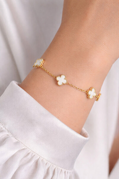 REBORN DESIGN سوار من الفولاذ 316L بلون ذهبي لؤلؤي موديل بيبي بوي يوني كلاي