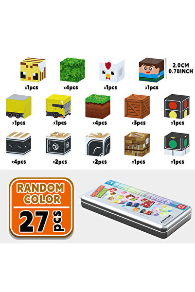 Choice 2cm-27pcs Iron Box Magnetic Block Set, Children's City Forest Stacked ...