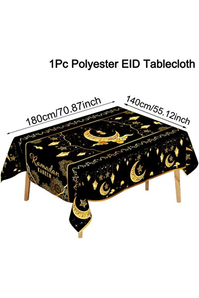 Choice Style-506 2026 Ramadan Moon Star Polyester Tablecloth Eid Mubarak Deco...