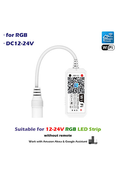 Choice وحدة تحكم RGB تعمل بتقنية الواي فاي RGBW بجهد 12-24 فولت تيار مستمر، م...