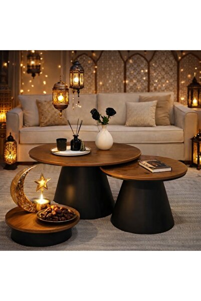 terndat Set of two nesting wooden tables, brown color