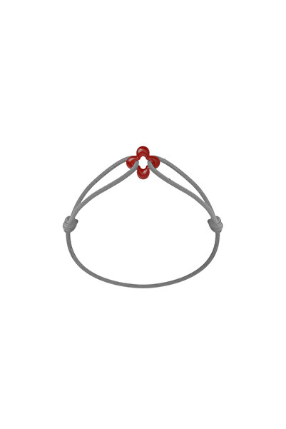 Wecord London Mini Red Clover Cord Bracelet
