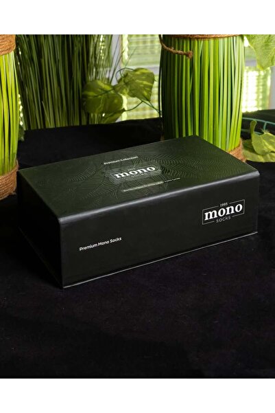 Mono Socks %86 Organik Bambu 4'lü Premium Kutulu Erkek Çorabı - Asorti