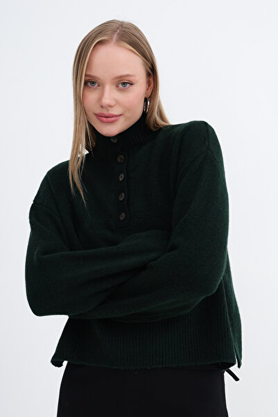 Addax Buttoned Knitwear Sweater K3545