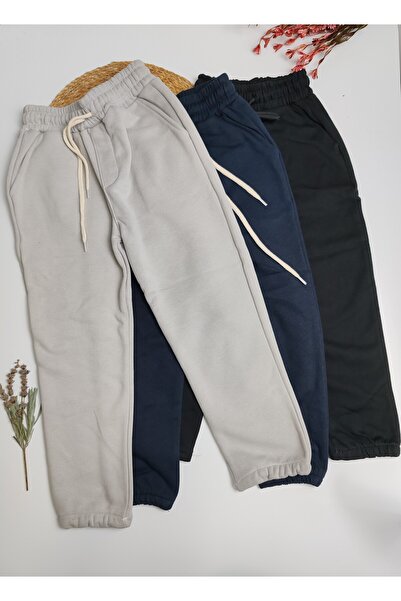 moda rüyası Elastic Unisex Basic Sweatpants Gray