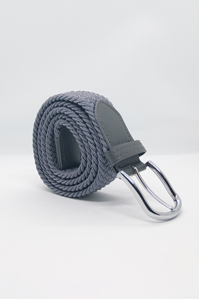 Paşala Leather Ανδρική πλεκτή ελαστική ζώνη σε γκρι χρώμα 3,5 εκ. Ευέλικτη κα...