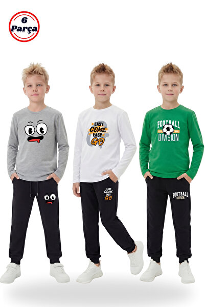 YA KO KİDS Σετ φόρμας 3 τεμαχίων για αγόρια – Σετ μακρυμάνικο φούτερ και παντ...