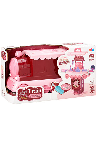 ALD 56 Pcs Girl Makeup Train Set Toy - Pretend Play Makeup Set