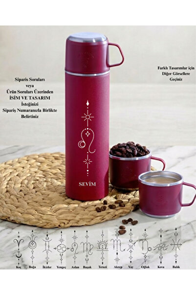 Penguen Kişiselleştirilmiş Termos Özel İsimli Tasarım Baskılı