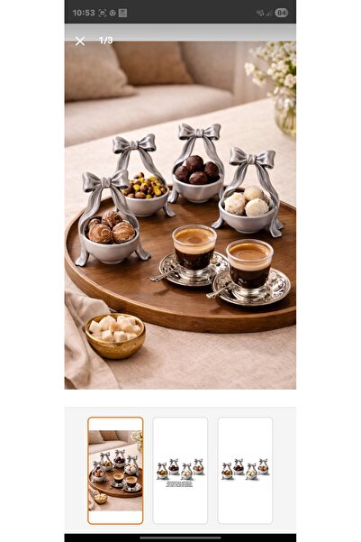 aysanova 4-Piece Coquette Bow Design Mini Presentation Plate & Ring Plate - P...