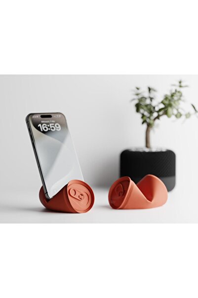 Sani Phone holder "SODA CAN PHONE" 88 x 78 x H48 mm – Terracotta red