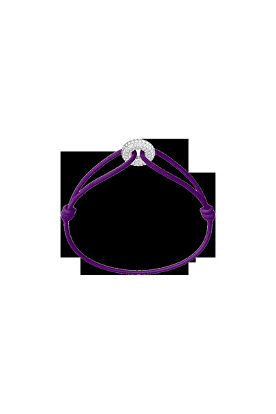 Wecord London Mini Silver Soho Pavé Cord Bracelet